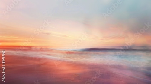 Immerse yourself in the dreamy essence of a beach sunset with a beautifully blurred abstract texture that embodies the spirit of a summer holiday