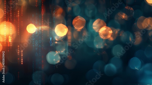 Cyber digital key and security concept of the background of abstract blurred light 