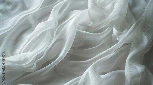 An exquisite image of soft, sheer white fabric with gentle and subtle patterns evoking elegance and purity