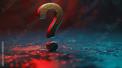 3D question mark icon sign or ask FAQ and QA answer so