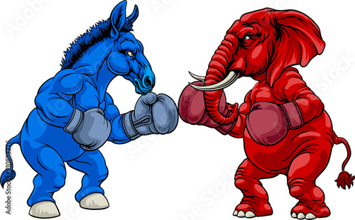 Republican Democrat Elephant Donkey Election