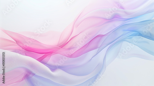 A pastel shade abstract design on a plain white background, creating a serene and elegant atmosphere. This background material features minimalist aesthetics and digital vibes, with floating elements 