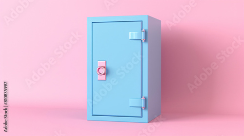 3D Safe money box icon cartoon security deposit locker