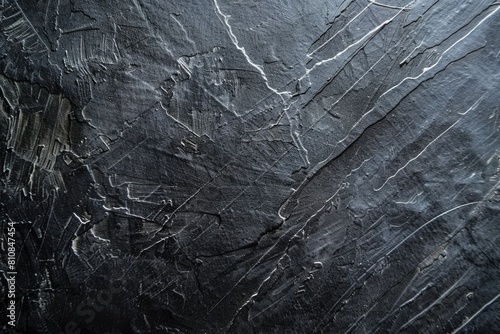 Detailed shot of a black wall with visible cracks, suitable for background use