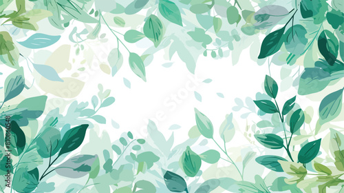 Beautiful spring illustration. Vector floral green fr