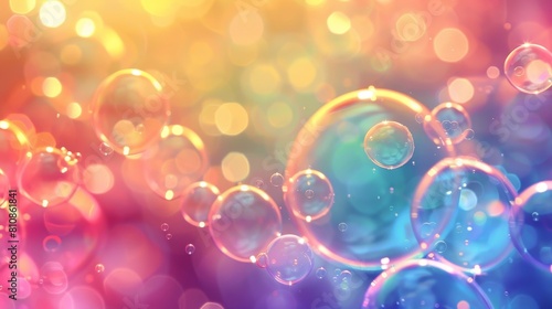 A colorful background with many bubbles of different sizes