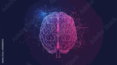 Human brain line style icon design Mental health mind