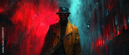 Illustrate a unique angle of a stylish urban streetwear icon set against a cityscape painted with vibrant graffiti Experiment with off-kilter camera positioning to highlight the fu