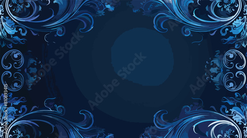 Isolated blue pattern frame design Vector illustration