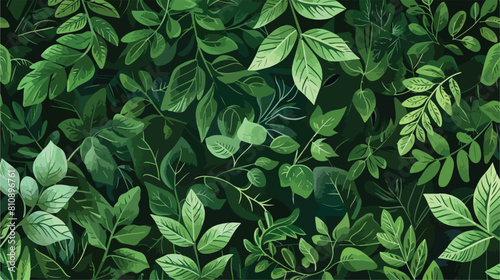 Floral green leaves fresh seamless pattern with leave