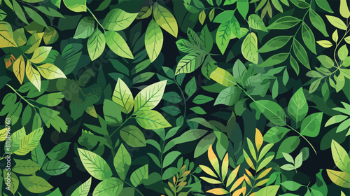 Floral green leaves fresh seamless pattern with leave