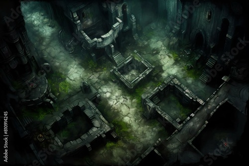 DnD Battlemap mysterious, eerie, atmosphere, artwork, whispering, wraiths