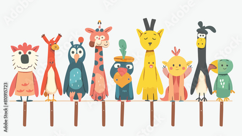 Hand puppets or animals manipulated by puppeteer 