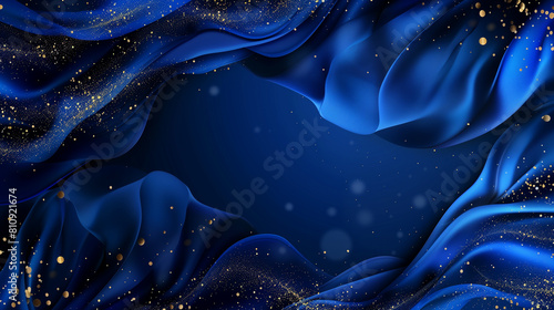a luxurious and glamourous blue background with golden dust