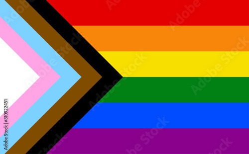 LGBTQ progress flag - one of a community of LGBTQ pride sexual minority.