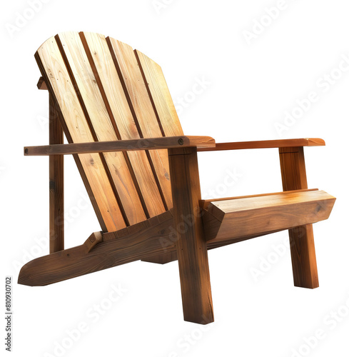 Classic wooden Adirondack chair isolated png