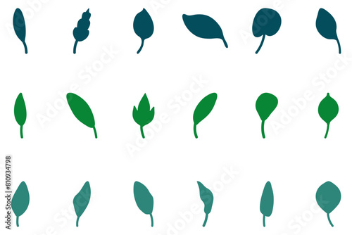 Leaf set icon. Nature vector