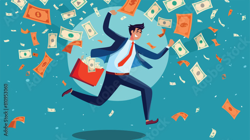 Money flying away out of wallet businessman Vector style