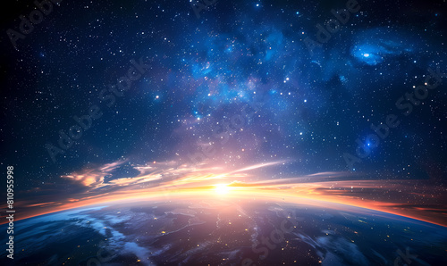 earth, dawn, space, universe, background