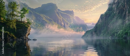 View of Norwegian fjord