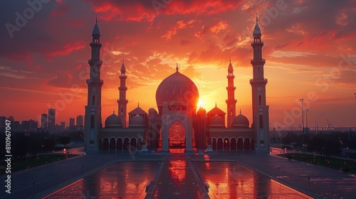 Beautiful Outside view of Sheikh Zayed Grand Mosque in Abu Dhabi, UAE
