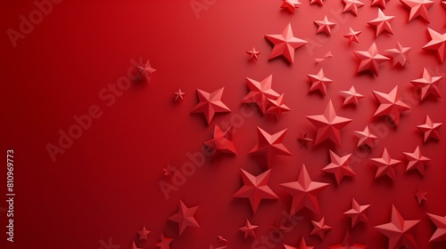 Red stars red background emphasize concept july