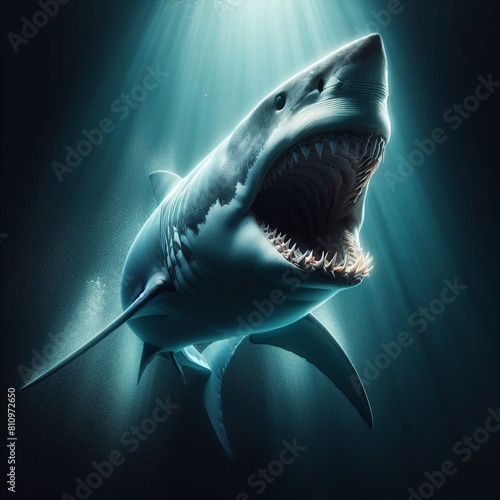  Great white shark closeup