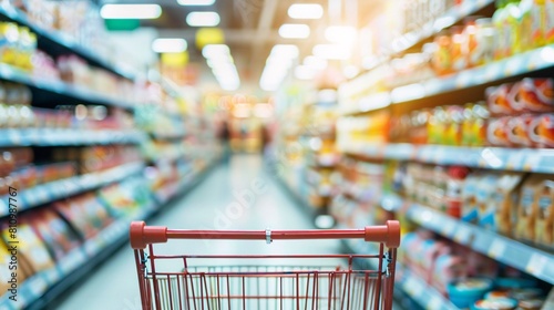 Explore the nuanced concept of consumer choices with this image featuring a half-empty shopping cart