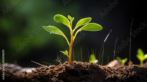 Nature study image of a young plant sprouting, emphasizing the crucial role of meristem cells in initiating new growth and development