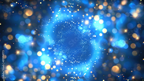 Abstract Blue Circle blurred light Bokeh lights and gl