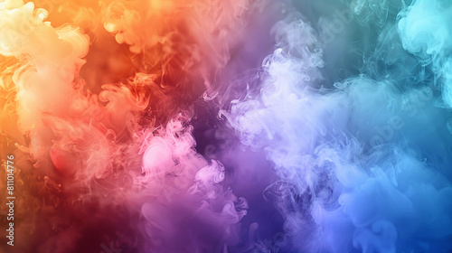A spectral array of smoke in spectral colors, resembling the dispersion of light through a prism.