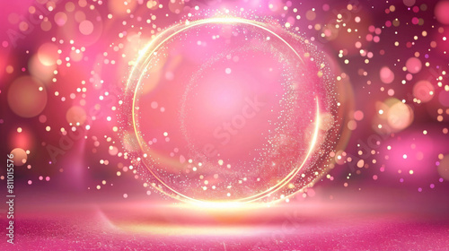 Abstract Pink Circle blurred light Bokeh lights and gl