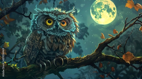 surreal illustration of a little mischievous goblin who looks like an owl