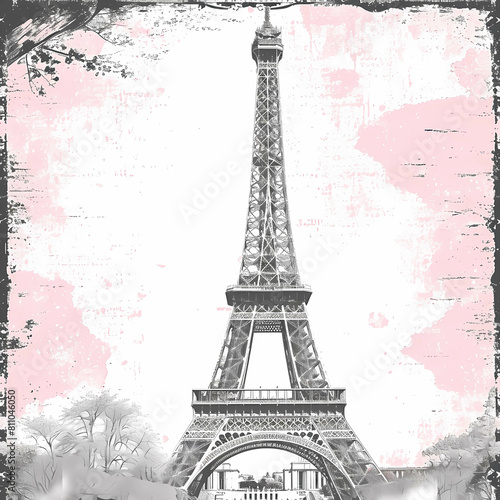 pink paris vintage background