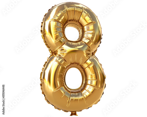 Golden Number Eight Balloon, Reflective Surface