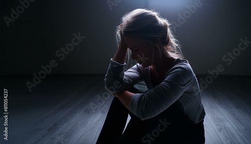 Very sad emotion overwhelmed woman trying not to cry and being in high depression
