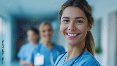 医療現場で働く笑顔の女性