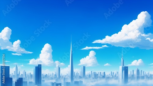 壮大な青空と都市