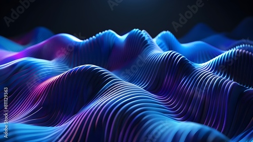 Captivating Auditory Waves A Futuristic Digital Art Visualization of Sound s Undulating Forms and Gradients