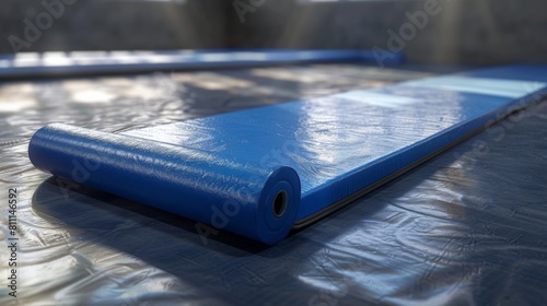 3D realistic image of a gymnastics mat, clean lighting, isolated on background