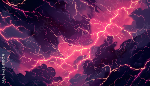 stream of pink lightning strikes, half vintage comic book pattern, pop art style 