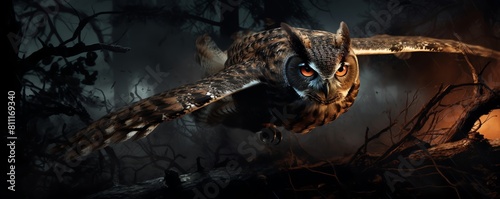 Silent hunter an owl captured mid hunt using night vision.