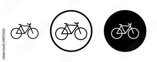 Biking mountain line icon set. Mountain bicycle icon suitable for apps and websites UI designs.