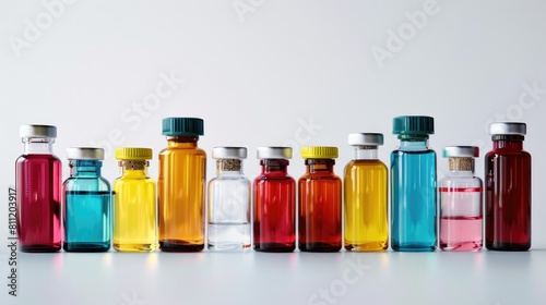 Medical vials separated on a white background