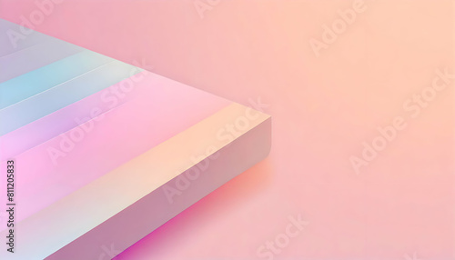 Colorful holographic gradient background design on the pink pastel background.