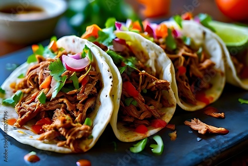 Close up on delicious tacos