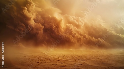 dramatic sand storm in desert, background, digital art hyper realistic 