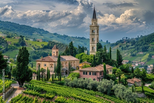 Discovering Valpolicella: Farmland and Grape Cultivation with Stunning Views of Basilica and Church