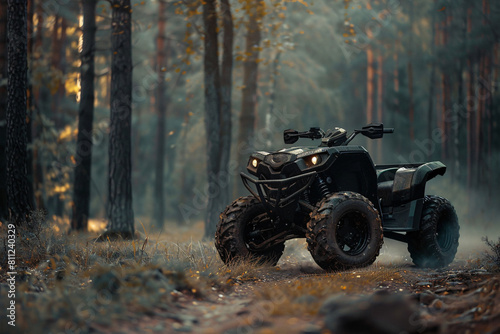 modern atv in the forest