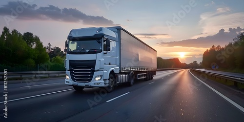 UK commercial White lorry on motorway. Concept Truck, Commercial, Motorway, UK, Transportation